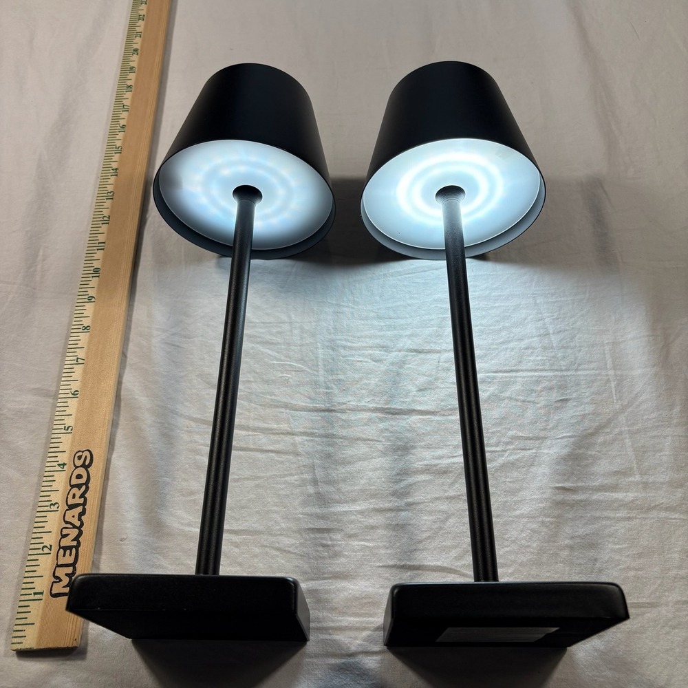 Mikasa LED Rechargable Table Lamp Set of 2 Black Out of Box‎